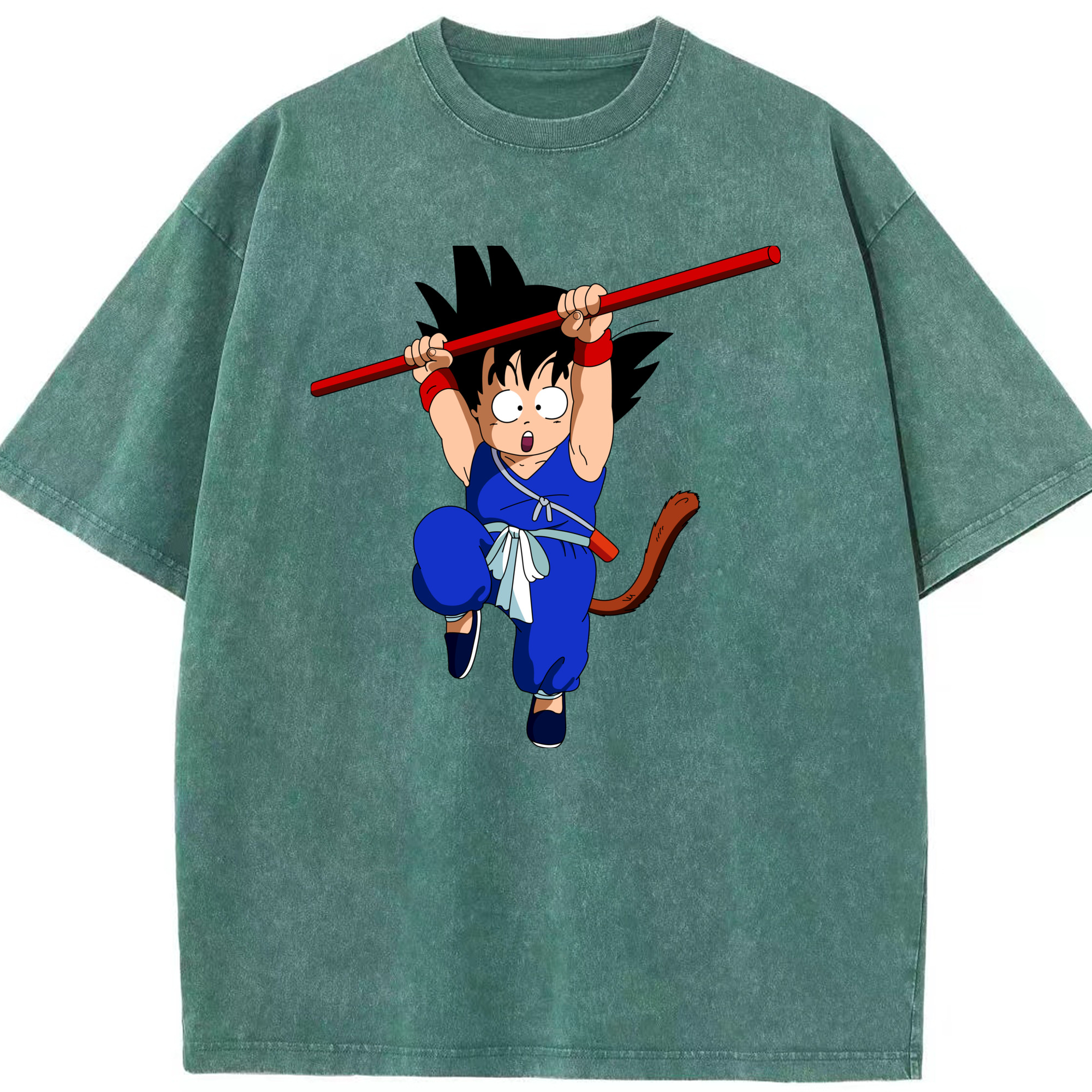 （画像用） ドラゴンボール 孫悟空（そん ごくう）Son Goku カカロット DRAGON BALL Kakarotto 綿100% ヴィンテージ風 半袖Tシャツ（フロントプリント）
